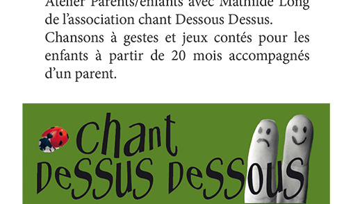 Atelier de chant parents/enfants avec Mathilde Long – Espace Recto/Verso – 29/01 – Celleneuve – Montpellier
