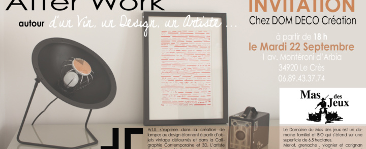 ArtJL expose ses lampes design au Crès – jusqu’au 22 octobre 2015