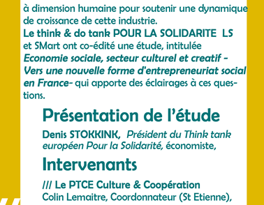 Mois de l’ESS : La culture, secteur économique porteur d’innovation Sociale et créateurs d’emploi> 4novembre matin, Pole Realis, Montpellier