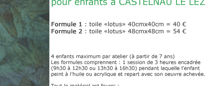 Ateliers découverte “Peinture sur lotus” – Himapan Méditerranée – 19 au 23 octobre 2015