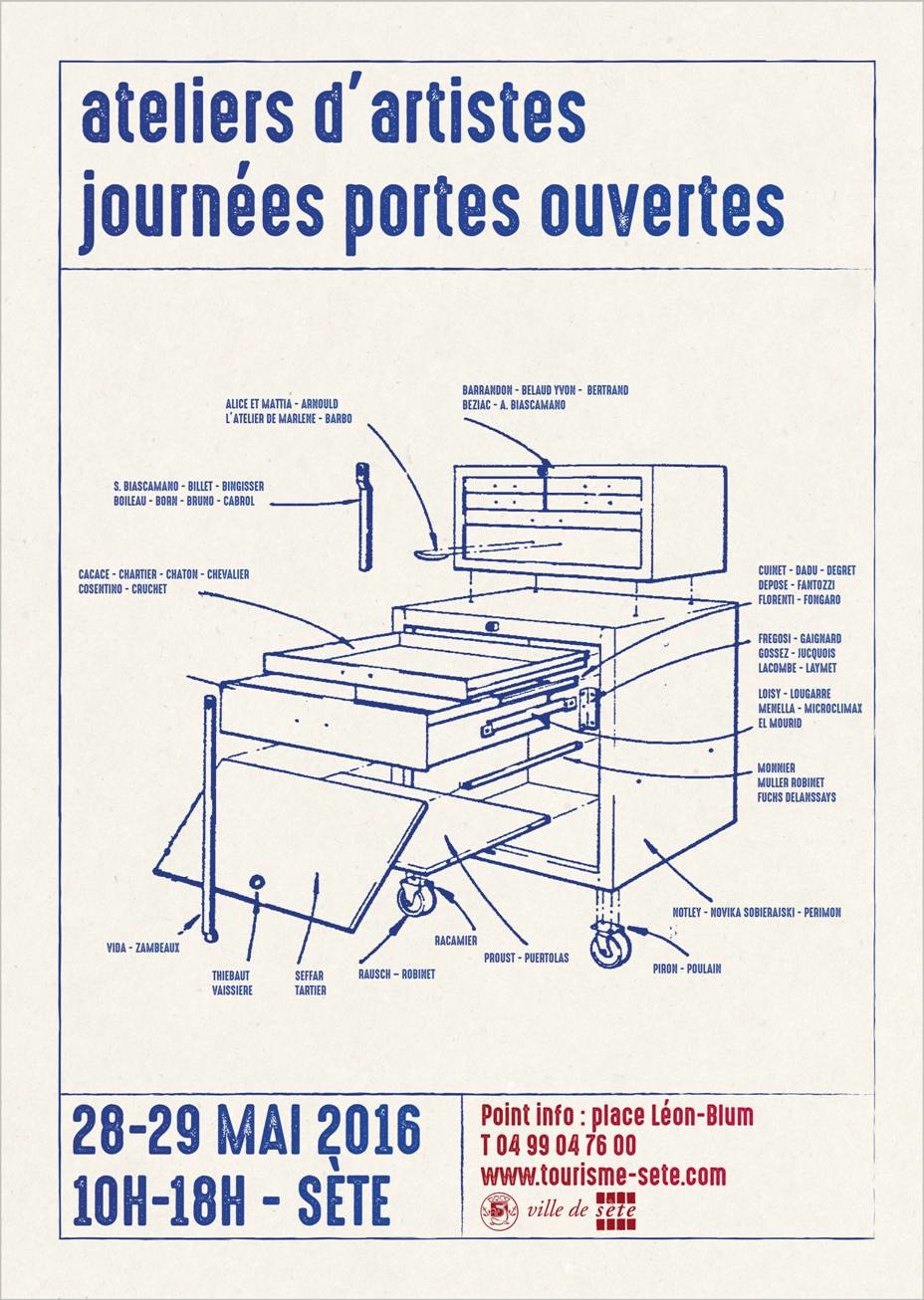 Parcours d’artistes – Sète – 28/29 mai 2016 – plan et liste des artistes