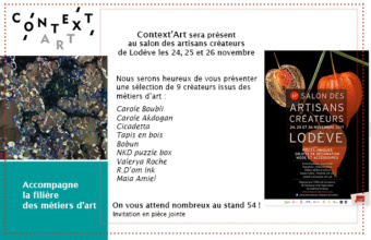 Stand de Context’Art au salon des créateurs de Lodève – 24, 25 et 26 novembre