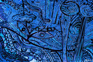 peinture de graine de lune bleue