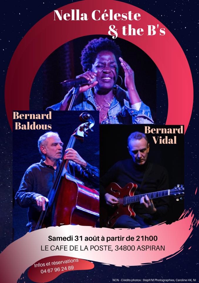 [CONCERT] Le 31 août, concert jazz par le trio “Nella Céleste & the B’s” à Aspiran
