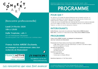 [RENCONTRE PRO] Financements avec Airdie // lundi 24 février // Halle Tropisme